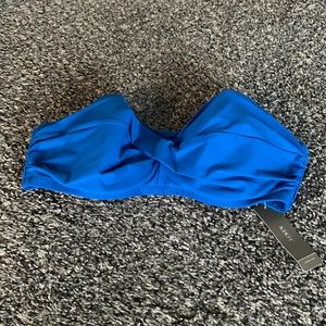 J. Crew royal blue bandeau bikini size 32D small NWT